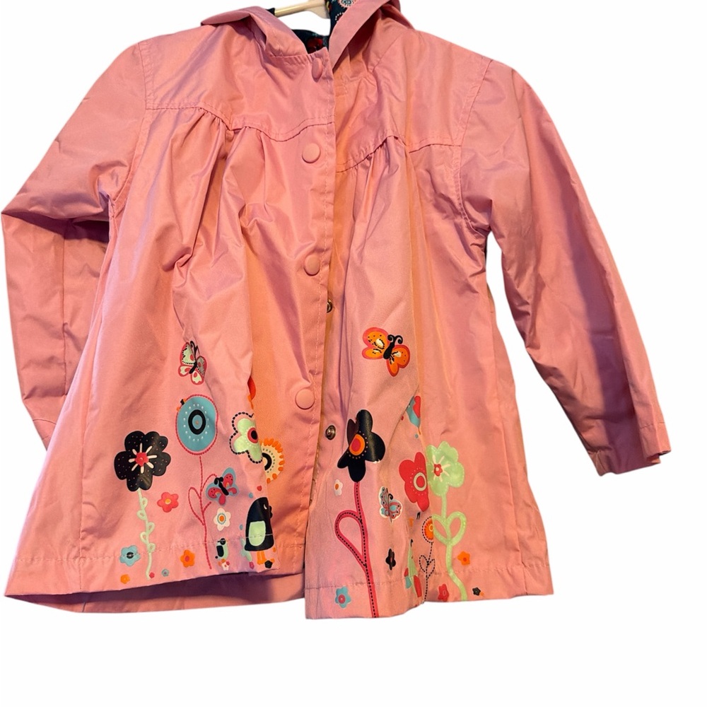Charming Pink Floral Kids Raincoat